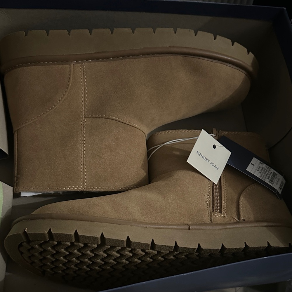 Memory Foam Tan Ankle boots